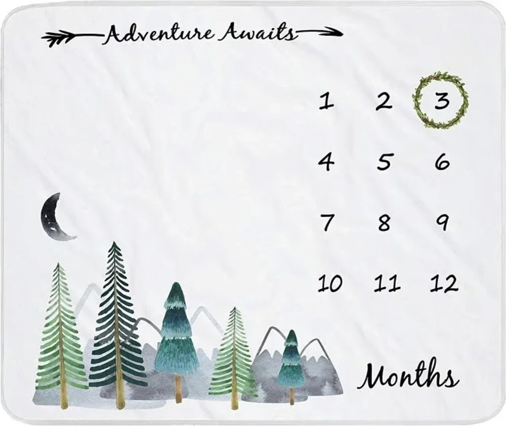 Baby Monthly Milestone Blanket for Boy Girl Gender Neutral Gift for Baby - NEW